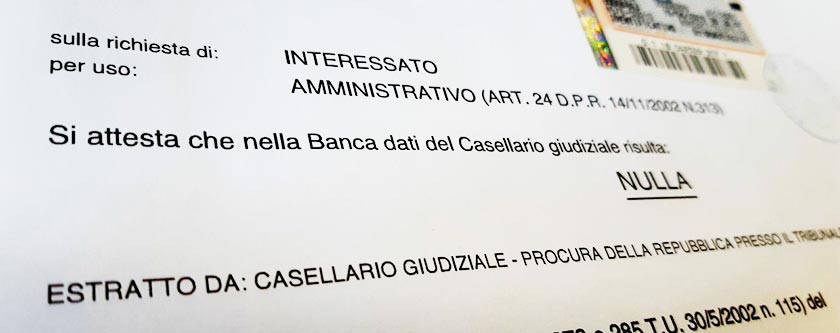 How to get a police criminal record certificate Italy